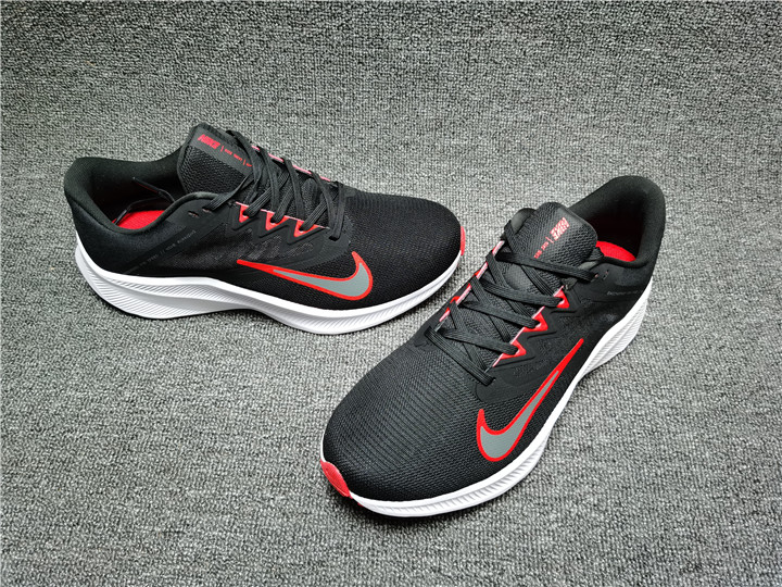 Men Nike Quest 3 Black Red White Shoes - Click Image to Close
